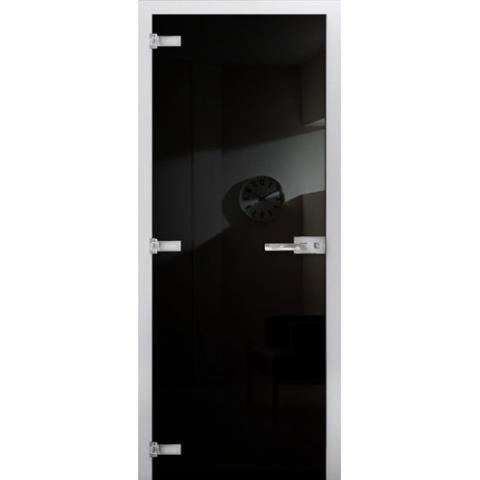 Cтеклянная межкомнатная дверь DS RAL 9005