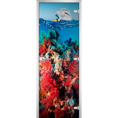 Дверь стеклянная Underwater World-05